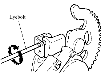 6. Tighten the eyebolt by turning it