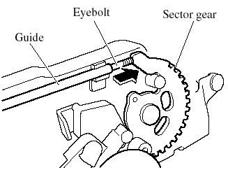 9. Press the eyebolt against the sector