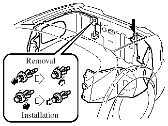 6. On the side the bulb is to be replaced,