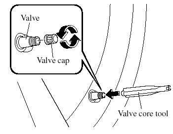 7. Remove the valve cap from the flat