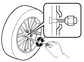 3. Install the lug nuts with the beveled