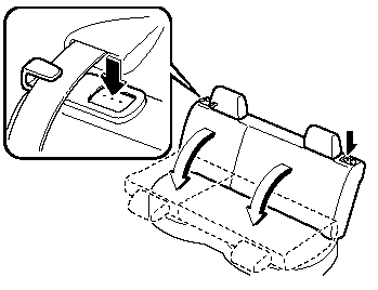 4. Push the rear seatback knob down.