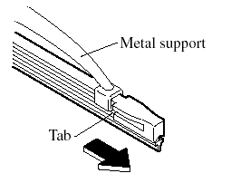 2. Hold the end of the rubber and pull