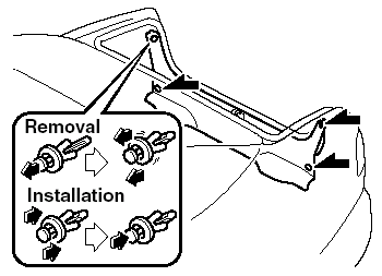 1. Pull the center of each plastic retainer