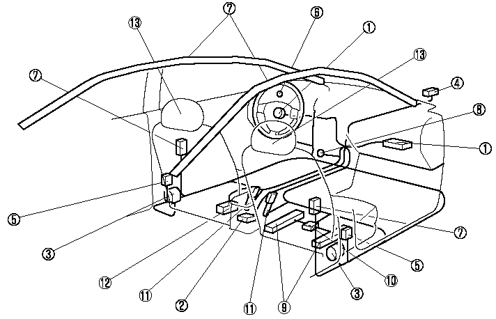1. Driver/Front passenger inflators and air bags.