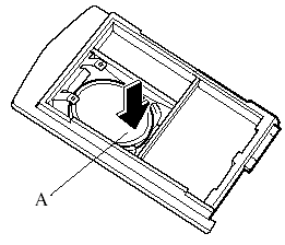 4. Press the portion of the battery