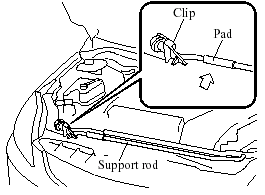 3. Grasp the support rod in the padded