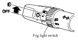 To turn the fog lights off, rotate the fog