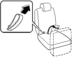 1. Pull the strap and lift the seat bottom