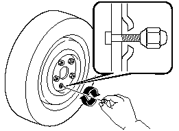 3. Install the lug nuts with the beveled