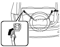 11. Pull the belt end to secure the flat tire.