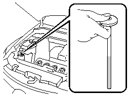 Inspect fluid level in the washer fluid