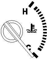 The engine coolant temperature gauge