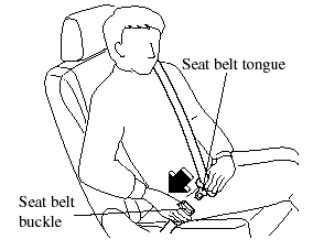 3. Insert the seat belt tongue into the seat