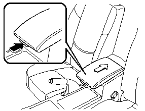 When storing the armrest, press and hold