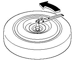 2. Turn the tire hold-down bolt