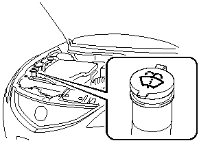 Inspect fluid level in the washer fluid