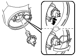 6. Unhook the bulb retaining spring.