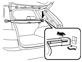 2. Squeeze the spring holder on right end