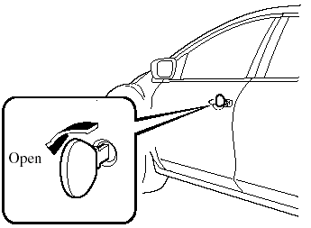 2. Turn the key toward the front and hold