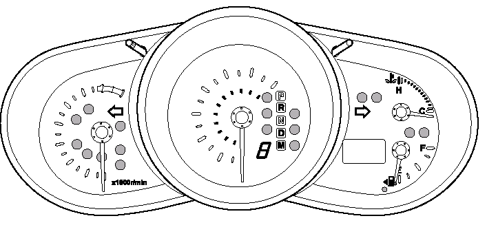 Warning/Indicator lights will appear in any of the highlighted areas