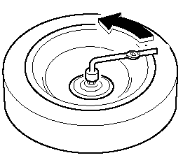 2. Turn the tire hold-down bolt