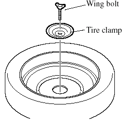 6. Store the damaged tire, using the wing