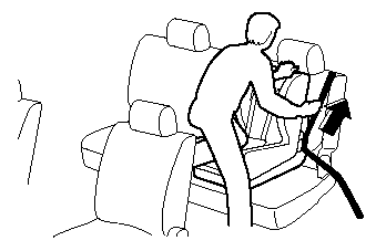 4. Push the child-restraint system firmly