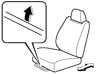 To move a seat forward or backward, raise