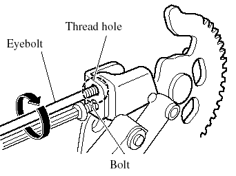 4. Disconnect the eyebolt from the Allen