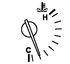 The engine coolant temperature gauge