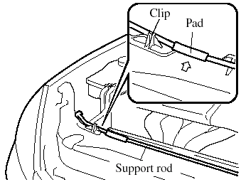 3. Grasp the support rod in the padded