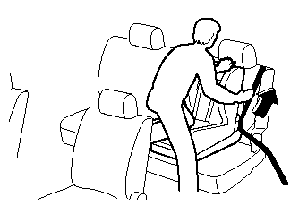 4. Push the child-restraint system firmly