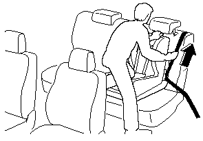 4. Push the child-restraint system firmly