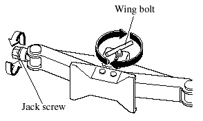 2. Turn the jack screw in the direction