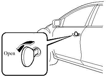 2. Turn the key toward the front and hold